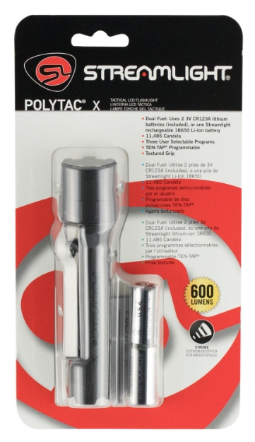 Picture of Streamlight Polytac X Black Polymer White Led 35/260/600 Lumens 205 Meters Range 