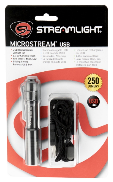 Picture of Streamlight Microstream Usb 250 Lumens Rechargeable Lithium Black 