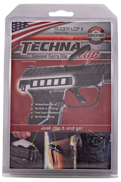 Picture of Techna Clip Conceal Carry Gun Belt Clip Fits Ruger Lcp Ii, Lcp Custom Black Carbon Fiber Belt Mount 