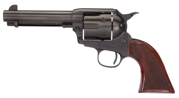 Picture of Taylors & Company Runnin Iron Black Rock 45 Colt (Lc) Caliber With 4.75" Barrel, 6Rd Capacity Cylinder, Overall Black Nitride Finish Steel, Checkered Walnut Grip & Overall Taylor Polish 