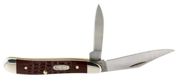 Picture of Case Peanut 2.10"/1.53" Folding Clip/Pen Plain As-Ground Tru-Sharp Ss Blade/Brown Jigged Synthetic Handle 