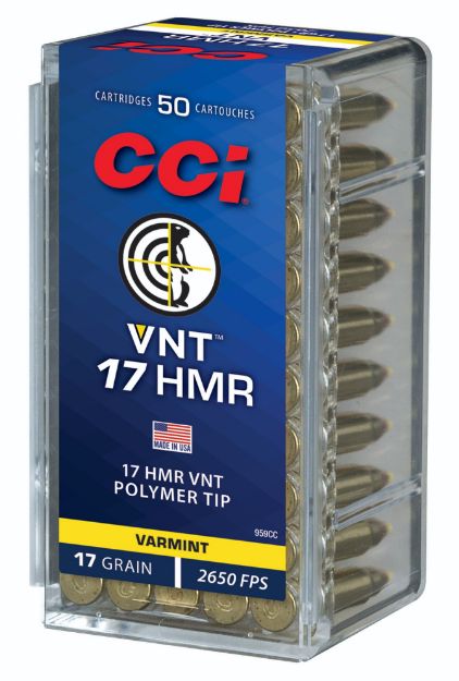 Picture of Cci Varmint Rimfire 17 Hmr 17 Gr Varmint Tipped 50 Per Box/ 40 Cs 