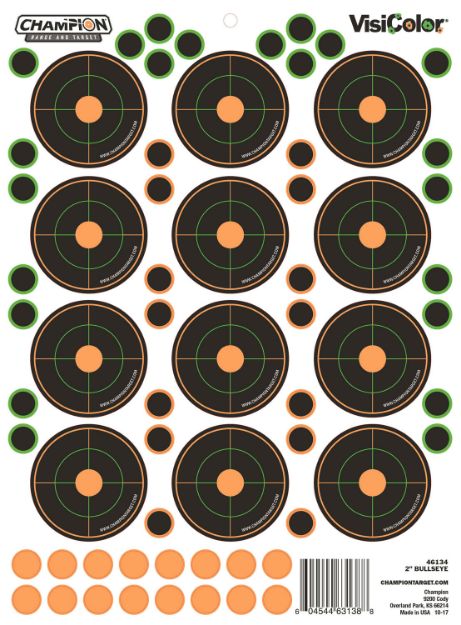 Picture of Champion Targets Visicolor Self-Adhesive Paper Pistol/Rifle Multi Color Bullseye Includes Pasters 5 Pack 