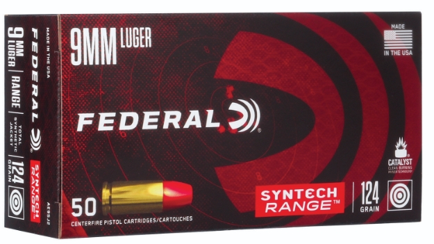 Picture of Federal American Eagle Syntech Range 9Mm Luger 124 Gr Total Syntech Jacket Round Nose (Tsr) 50 Per Box/ 10 Cs 