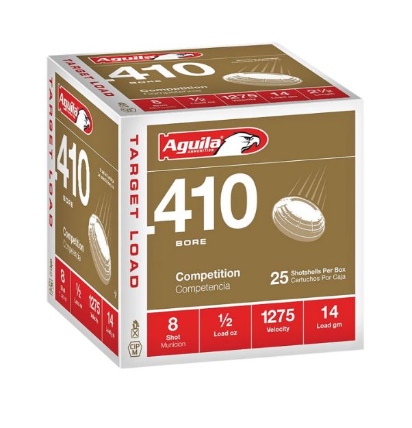 Picture of Aguila Birdshot High Velocity 410 Gauge 2.50" 1/2 Oz 8 Shot 25 Per Box/ 20 Cs 