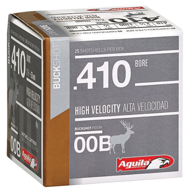 Picture of Aguila Buckshot High Velocity 410 Gauge 2.50" 1/2 Oz 00 Buck Shot 25 Per Box/ 20 Cs 