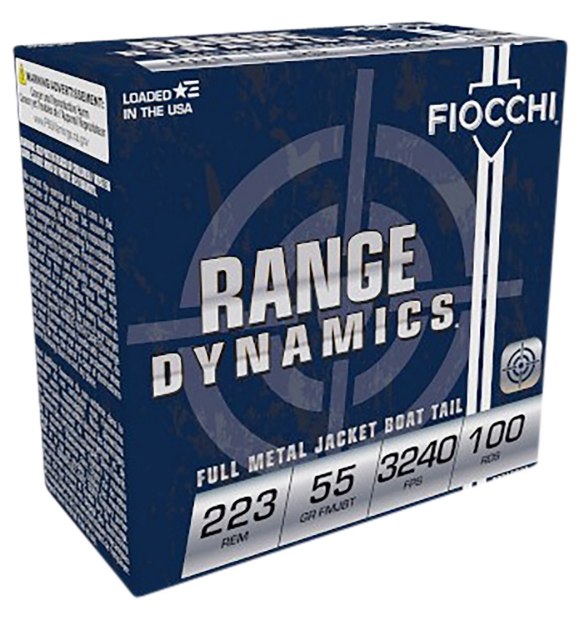 Picture of Fiocchi Range Dynamics Compete 223 Rem 55 Gr Full Metal Jacket Boat-Tail (Fmjbt) 100 / 10 Sold As Case 