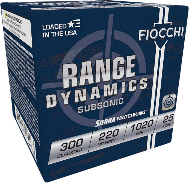 Picture of Fiocchi Range Dynamics Compete 300 Blackout 220 Gr Sierra Matchking Bthp 25 Per Box/ 20 Cs 