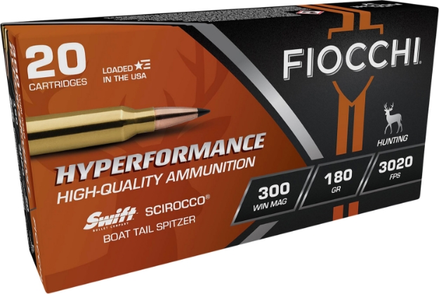 Picture of Fiocchi Hyperformance Hunting 300 Win Mag 180 Gr Swift Scirocco Ii Boat-Tail Spitzer 20 Per Box/ 10 Cs 