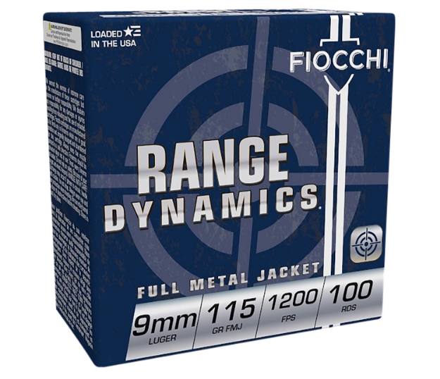 Picture of Fiocchi Range Dynamics Pistol 9Mm Luger 115 Gr Full Metal Jacket (Fmj) 100/10 Sols As Case 