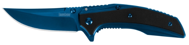 Picture of Kershaw Outright 3" Folding Trailing Point Plain Blue Pvd 8Cr13mov Ss Blade Black/Blue G10/Ss Handle Includes Pocket Clip 