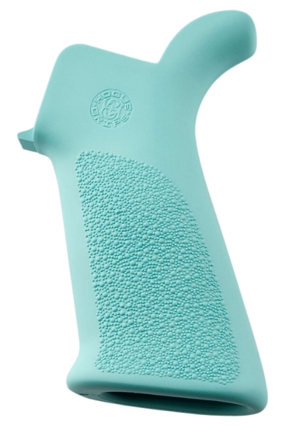 Picture of Hogue Overmolded Beavertail Cobblestone Aqua Blue Rubber Pistol Grip For Ar-15, M16 