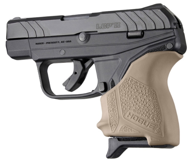 Picture of Hogue Handall Beavertail Grip Sleeve Made Of Rubber With Textured Flat Dark Earth Finish For Ruger Lcp Ii 