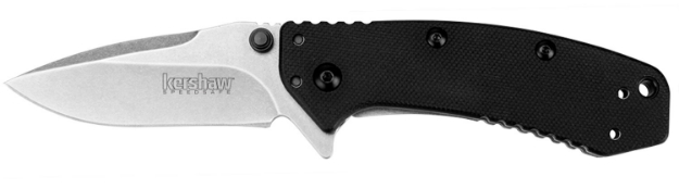 Picture of Kershaw Cryo 2.75" Folding Drop Point Plain Black Oxide Stonewashed 8Cr13mov Ss Blade Black G10 Handle Includes Pocket Clip 