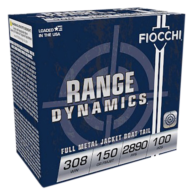 Picture of Fiocchi Range Dynamics Compete 308 Win 150 Gr Full Metal Jacket Boat-Tail (Fmjbt) 100/4 Sold As Case 