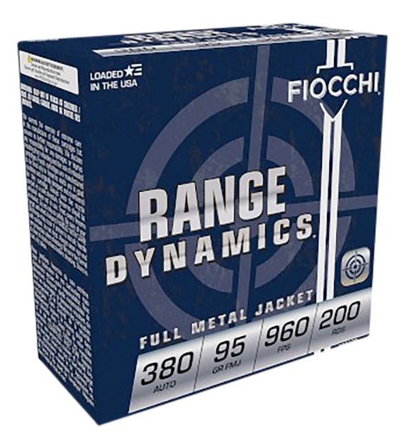 Picture of Fiocchi Range Dynamics Pistol 380 Acp 95 Gr Full Metal Jacket (Fmj) 200/5 Sold As Case 