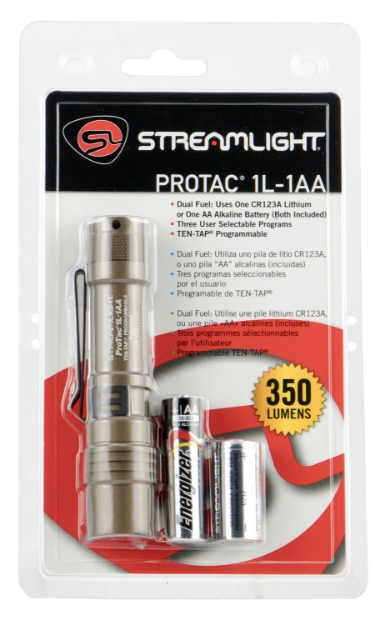 Picture of Streamlight Protac 1L Coyote Aluminum White Led 40/150/350 Lumens 160 Meters Range 