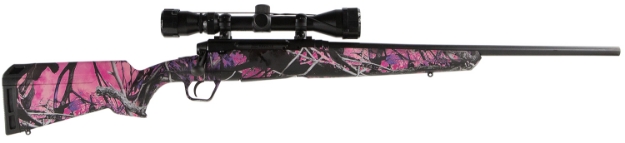 Picture of Savage Arms Axis Xp Compact 223 Rem 4+1 20", Matte Black Barrel/Rec, Muddy Girl Synthetic Stock, Includes Weaver 3-9X40mm Scope 