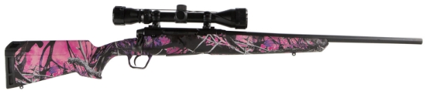 Picture of Savage Arms Axis Xp Compact 7Mm-08 Rem 4+1 20", Matte Black Barrel/Rec, Muddy Girl Synthetic Stock, Includes Weaver 3-9X40mm Scope 