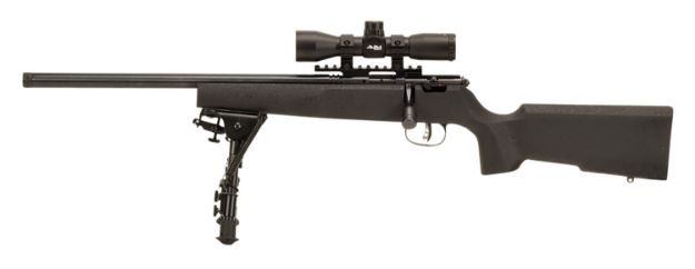 Picture of Savage Arms Rascal Target Xp 22 Lr Caliber With 1Rd Capacity, 16.12" Barrel, Matte Blued Metal Finish & Matte Black Synthetic Stock Left Hand (Youth) Includes 4X32mm Scope & Bipod 