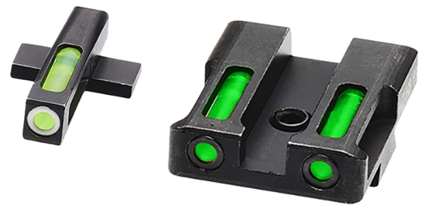 Picture of Hiviz Litewave H3 Tritium/Litepipe Springfield Armory Xd Sight Set Black | Green Tritium With White Outline Front Sight Green Fiber Optic Rear Sight 