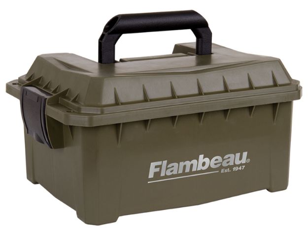 Picture of Flambeau Shotshell Ammo Can 12/20 Gauge 9.625" L X 7.5" W X 4.25" D 4 Boxes Tan 
