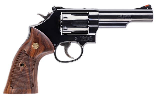 Picture of Smith & Wesson Model 19 Classic 357 Mag Or 38 S&W Special +P 4.25" Blued Stainless Steel Barrel, Blued Carbon Steel 6Rd Cylinder & K-Frame, Custom Wood Grip 