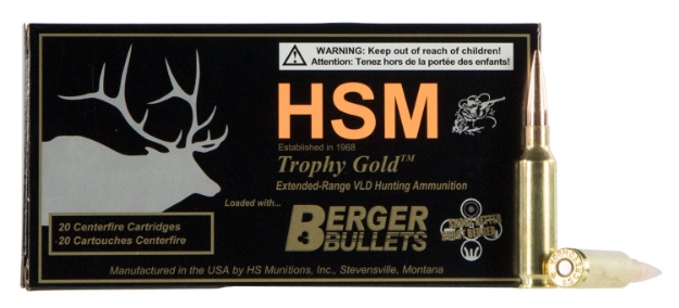 Picture of Hsm Trophy Gold Extended Range 6.5 Creedmoor 130 Gr Berger Hunting Vld Match (Bhvldm) 20 Per Box/ 25 Cs 