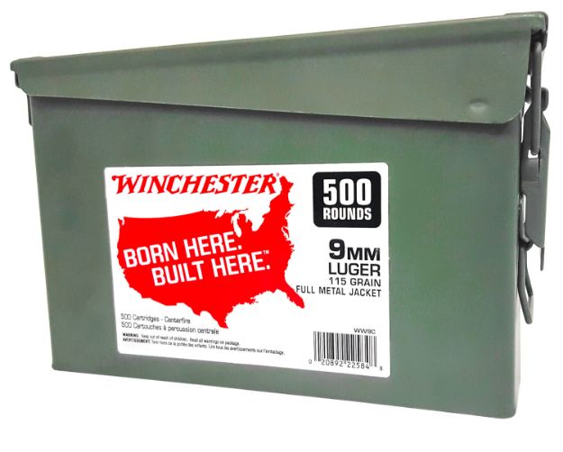 Picture of Winchester Ammo Usa Target 9Mm Luger 115 Gr Full Metal Jacket (Fmj) 500 Per Box/ 2 Cs 