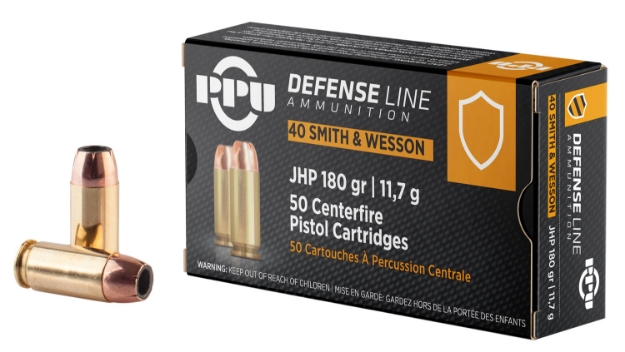 Picture of Ppu Defense Handgun 40 S&W 180 Gr Jacketed Hollow Point (Jhp) 50 Per Box/ 10 Cs 