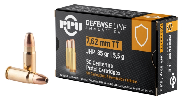 Picture of Ppu Defense Handgun 7.62X25mm Tokarev 85 Gr Jacketed Hollow Point (Jhp) 50 Per Box/ 10 Cs 