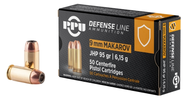 Picture of Ppu Defense Handgun 9X18 Makarov 95 Gr Jacketed Hollow Point (Jhp) 50 Per Box/ 20 Cs 