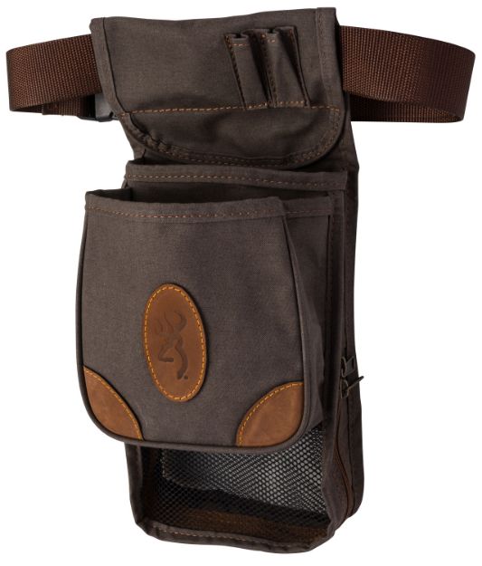 Picture of Browning Lona Deluxe Shell Pouch Flint Canvas/Leather Belt Mount Adjustable Belt 