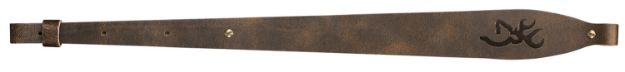 Picture of Browning Big Buckmark Sling Made Of Distressed Brown With Embossed Buckmark Leather, 25.50"-35.50" Oal & Adjustable Design For Rifles 