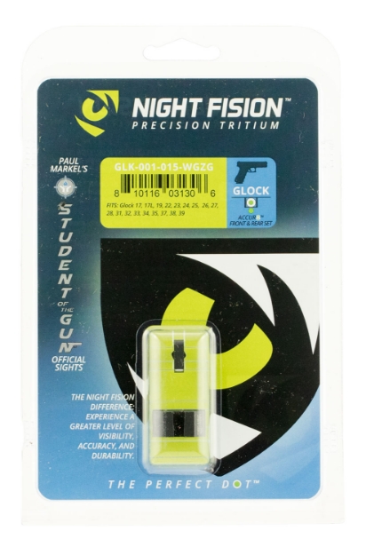 Picture of Night Fision Student Of The Gun Accur8 For Glock Black | Green Tritium White Ring Front Sight Green Tritium Black Ring Rear Sight Set 