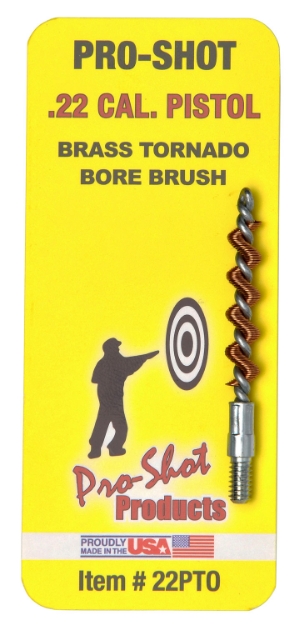 Picture of Pro-Shot Tornado Bore Brush 22 Cal Pistol #8-32 Thread Brass 