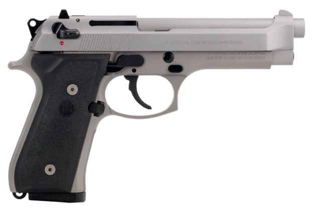 Picture of Beretta Usa 92Fs Inox *Ca Compliant 9Mm Luger 4.90" Barrel 10+1, Satin Stainless Anodized Aluminum Frame, Satin Stainless Steel Black Rubber Grip 