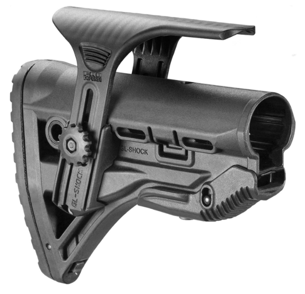 Picture of Fab Defense Gl-Shock With Adjustable Cheekrest & Anti-Rattle Mechanism Matte Black Synthetic For M4/M16 Ar-Platform 