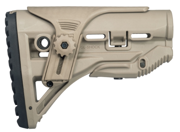 Picture of Fab Defense Gl-Shock With Adjustable Cheekrest & Anti-Rattle Mechanism Flat Dark Earth Synthetic For M4/M16 Ar-Platform 