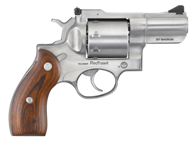 Picture of Ruger Redhawk 357 Mag 2.75" Barrel 8Rd Triple-Locking Cylinder, Satin Stainless Steel, Hardwood Grip, Transfer Bar Safety 