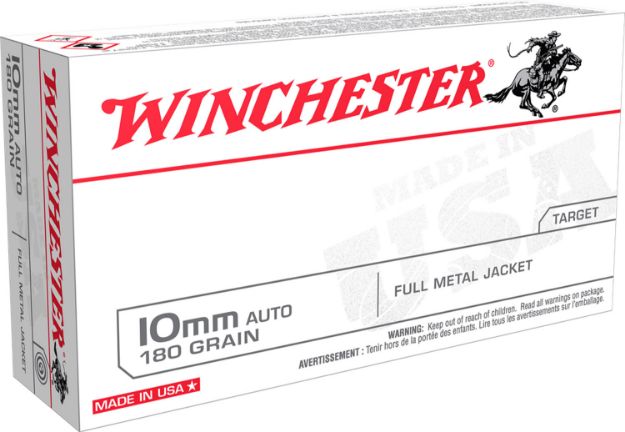 Picture of Winchester Ammo Usa Target 10Mm Auto 180 Gr Full Metal Jacket Flat Nose (Fmjfn) 20 Per Box/ 10 Cs 