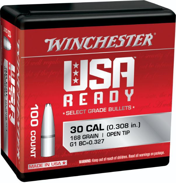 Picture of Winchester Ammo Centerfire Rifle 308 Win 168 Gr Open Tip 100 Per Bag 