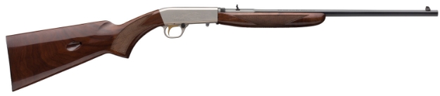 Picture of Browning Sa-22 22 Lr 11+1 19.375" Polished Blued Octagon Barrel, Satin Nickel Scroll Engraved Steel Receiver, Grade Ii/Iii Gloss Black Walnut Stock, Tubular Magazine, Optics Ready 