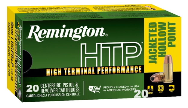 Picture of Remington Ammunition Htp Defense 9Mm Luger +P 115 Gr Jacketed Hollow Point (Jhp) 20 Per Box/ 25 Cs 