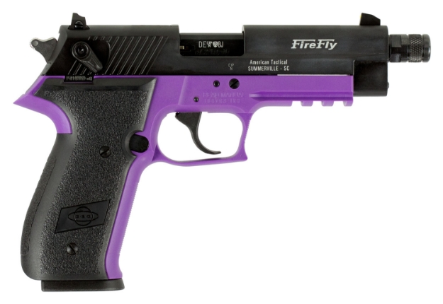 Picture of Gsg Firefly 22 Lr 10+1 4.90" Black Threaded Barrel & Serrated Slide, Purple Zinc Alloy W/Accessory Rail Frame, Black Polymer Grip 