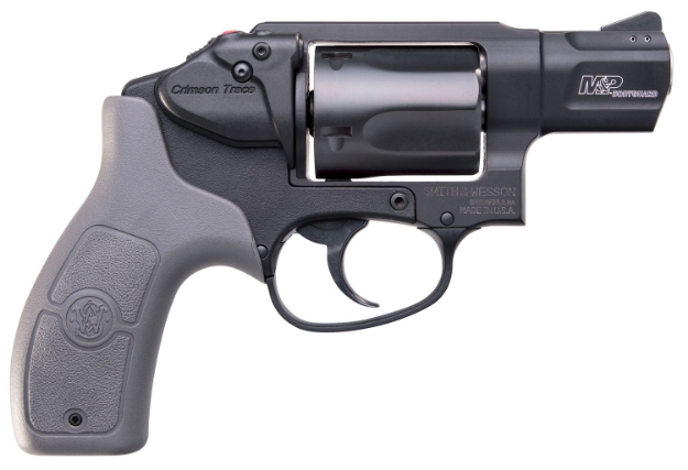 Picture of Smith & Wesson M&P Bodyguard *Ma Compliant 38 S&W Spl +P 1.88" Black Pvd Barrel, 5Rd Black Pvd Cylinder, Matte Black Aluminum J-Frame, Gray Polymer Grip Includes Crimson Trace Red Laser 