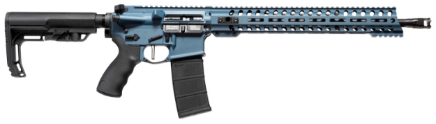 Picture of Patriot Ordnance Factory Wonder 5.56X45mm Nato 16.50" 30+1 Blue Titanium Cerakote 6 Position Mft Minimalist Stock 