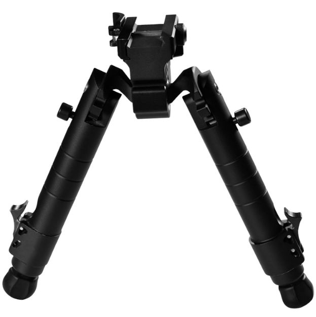 Picture of Warne Skyline Precision Bipod Made Of Matte Black Aluminum With Picatinny Rail Attachment Type, Rapid Leg Deployment, 22 Degree Cant, 44 Degree Pan & 6.90-9.10" Vertical Adjustment 