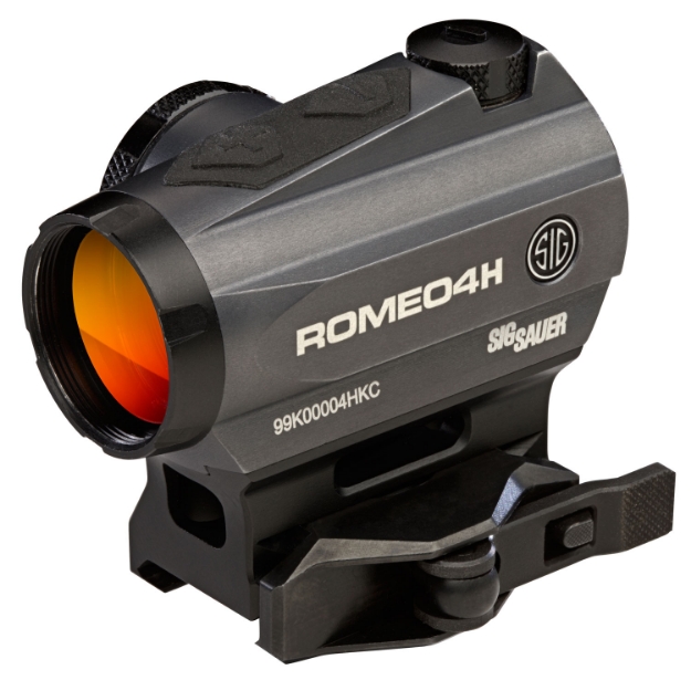 Picture of Sig Sauer Electro-Optics Romeo4h Graphite 1X 20Mm Green Dot Horseshoe Ballistic Reticle 