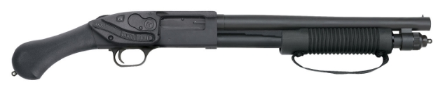 Picture of Mossberg 590 Shockwave 12 Gauge 3" 14" 5+1 Blued Black Fixed Raptor Birdshead Grip Stock 